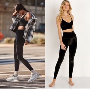 Beyond Yoga Velvet Motion High Waisted Midi Leggings Black Size Medium